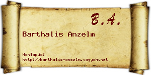 Barthalis Anzelm névjegykártya